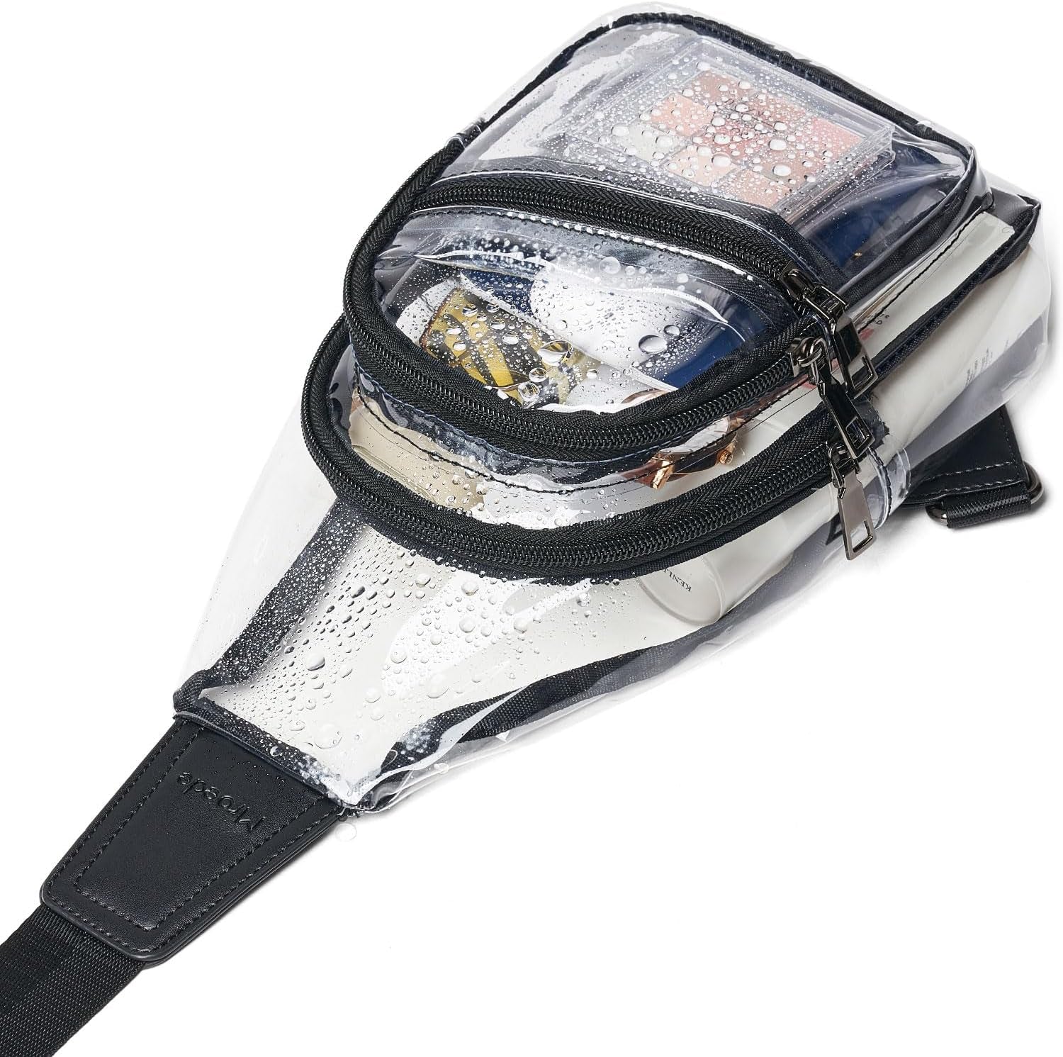 Clear Bag for Stadium Events Approved 4-Pockets Clear Sling Bag for Women Men Cl