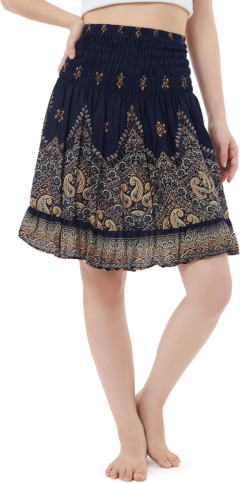 High Waisted Skirts for Women Short Flowy Summer Skirt Trendy Outfit Knee Length Boho Clothing Fall Skirts